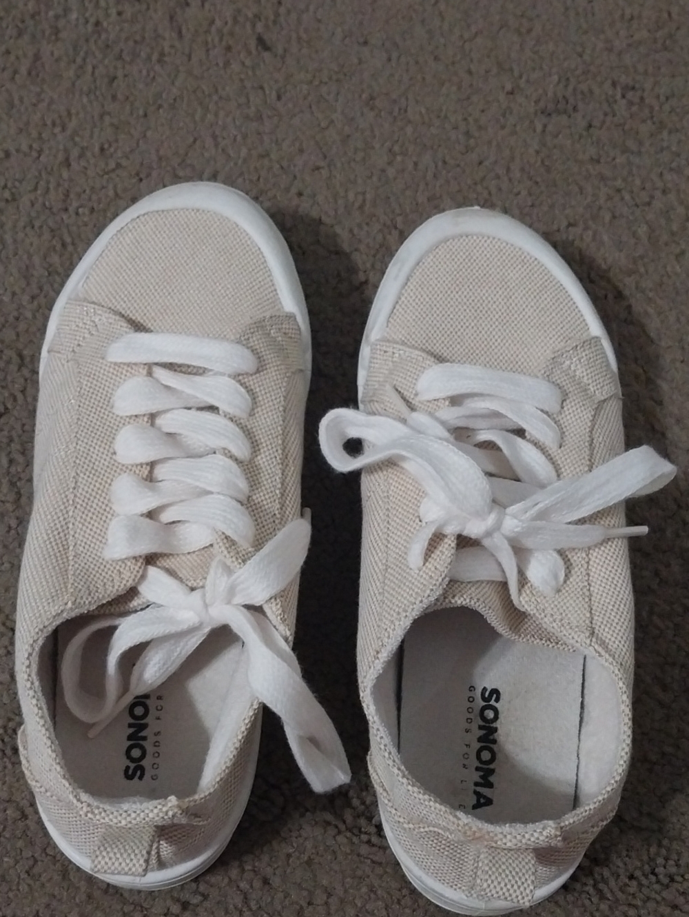 Sonoma Women's Natural Canvas Lace-Up Sneakers